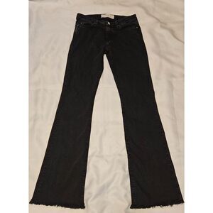 IRO Freddy Frayed Hem Flared Jeans 25 black womens